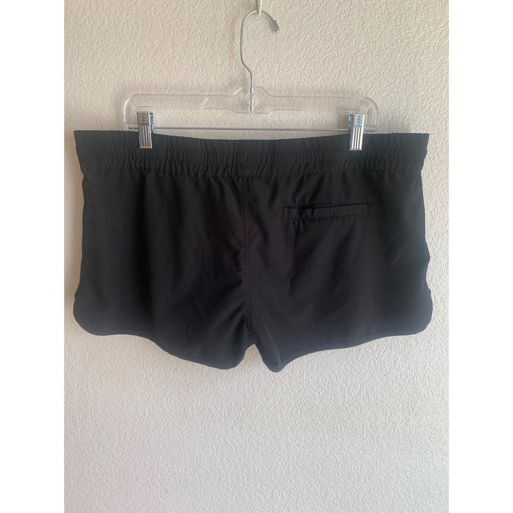 Oxide Womens XL Black Athletic Running Shorts Elastic Drawstring Back Pocket